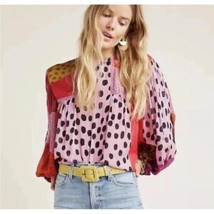 Anthropologie Blank Miranda Peasant Blouse BL-NK NWT small